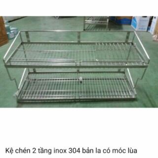 Kệ inox 304 treo 2 tầng kt 28*80*C30