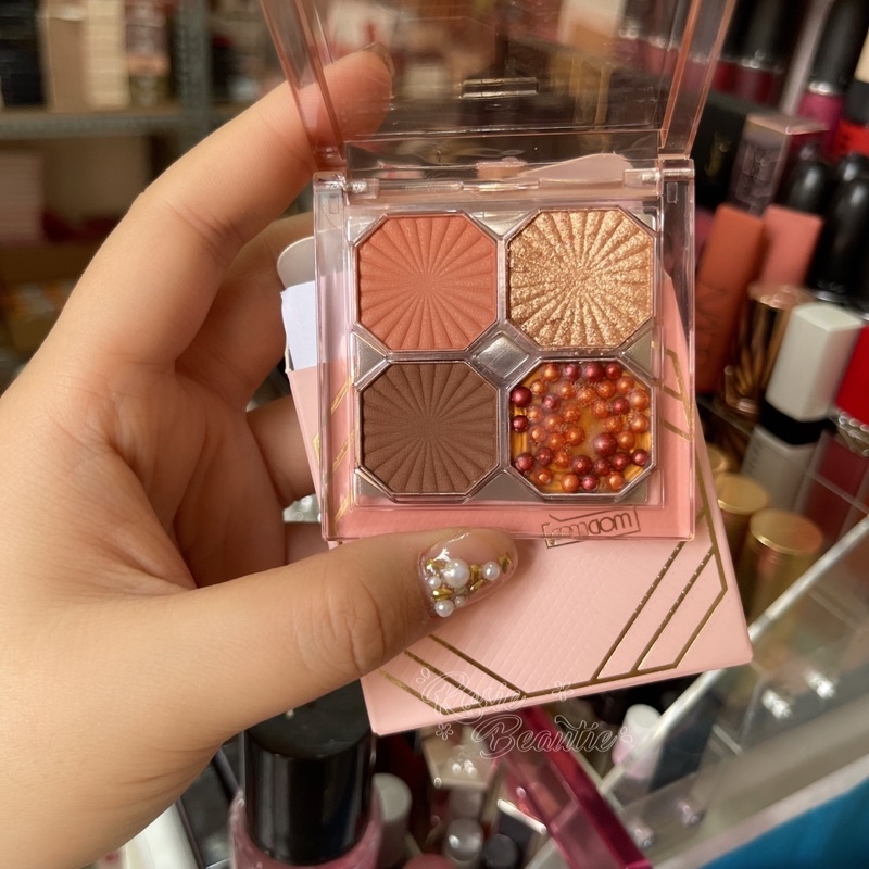 (HỎA TỐC)Phấn mắt WODWOD Vỏ Hồng 4 ô tone nâu nude tự nhiên có nhũ | BigBuy360 - bigbuy360.vn