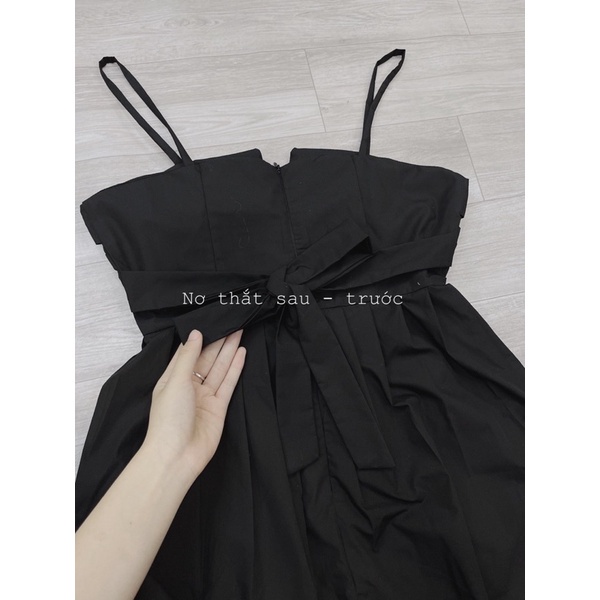 Váy hai dây li đen phồng hai lớp cực xinh