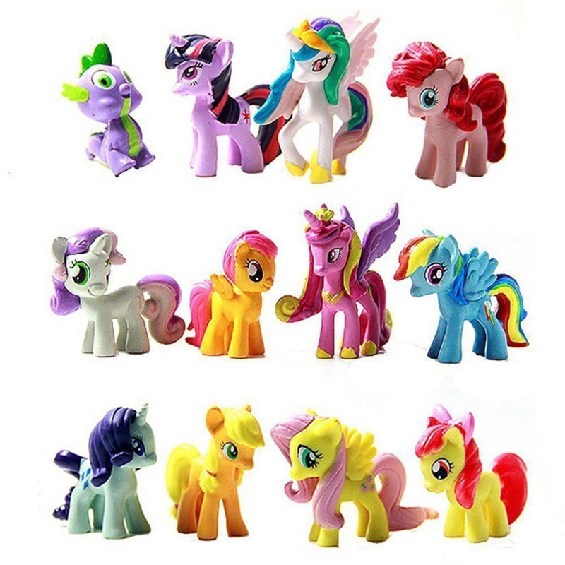 Set 12 mô hình đồ chơi nhân vật hoạt My Little Pony bằng nhựa