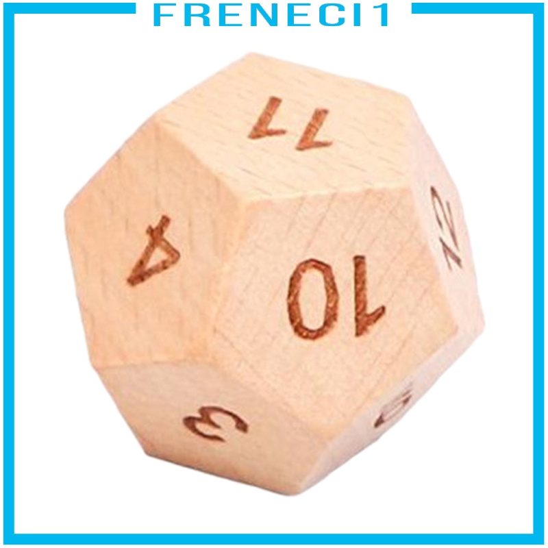 [FRENECI1] Wooden D12 12-Sided Dice Board Game DND MTG Dice for Role Playing