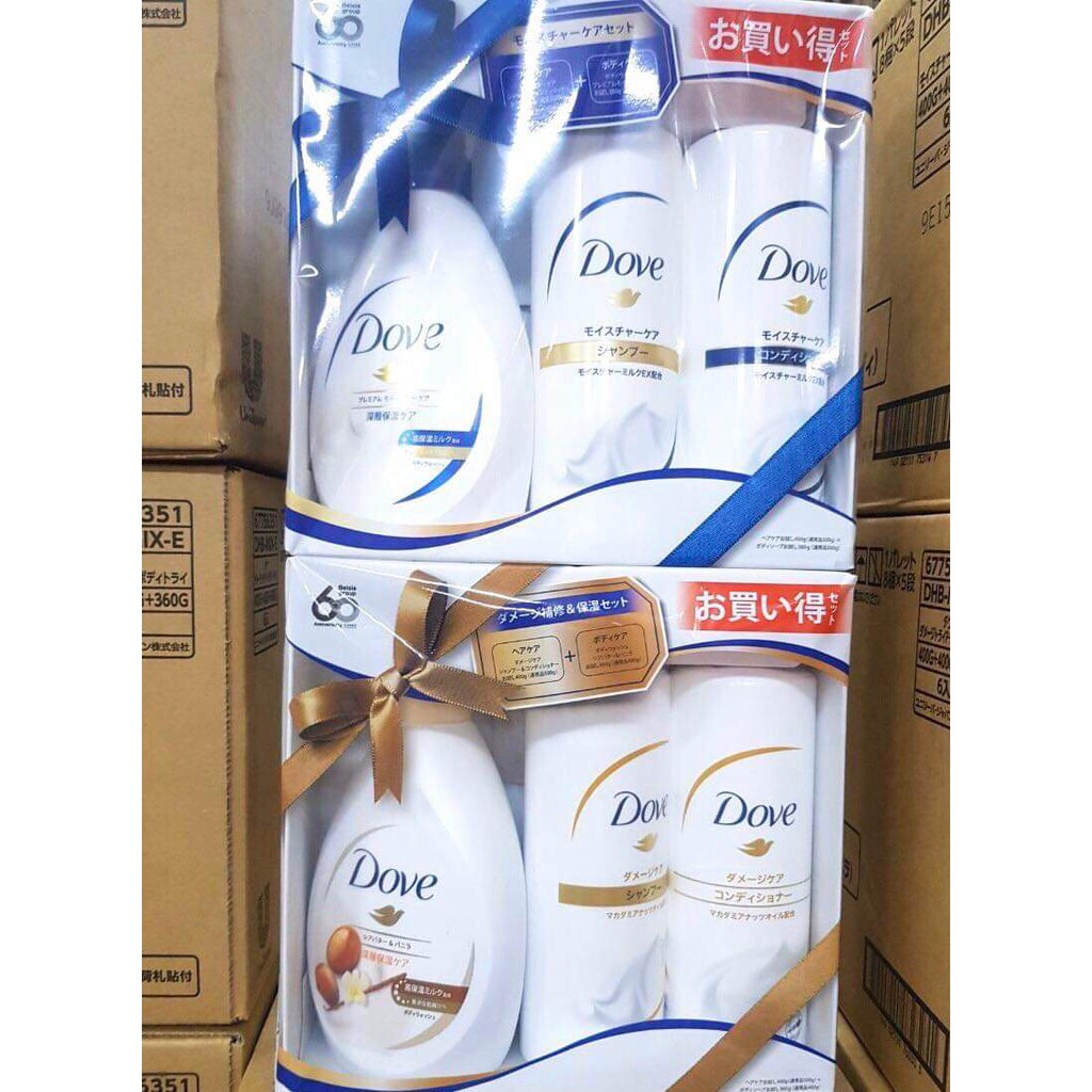 Bộ 3 Dove Nhật Bản sữa tắm - dầu gội - dầu xả chính hãng