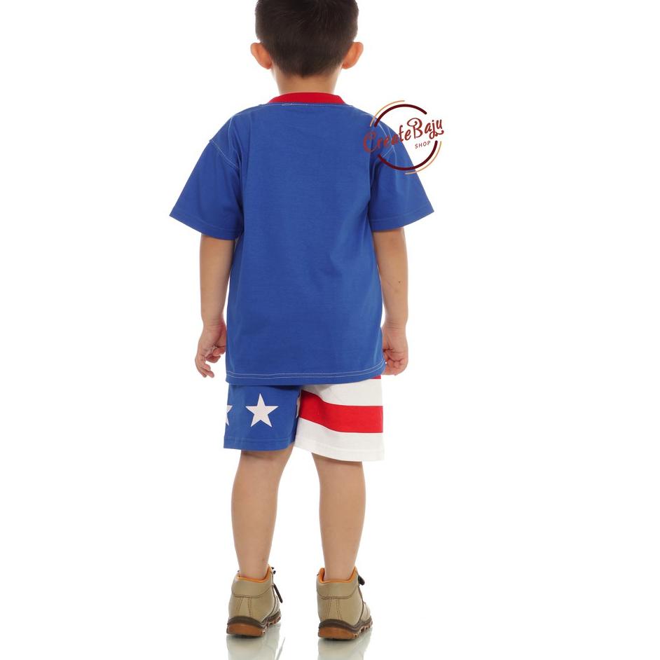 Bộ quần áo in hình Captain America dành cho bé trai 2-9 tuổi