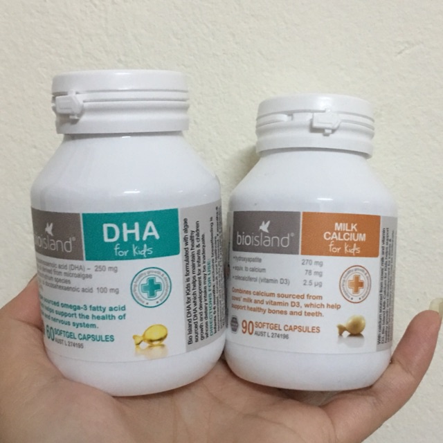 Combo Dha kids Bioisland và Canxi Milk Bioisland hỗ trợ bé tăng chiều cao và trí thông minh