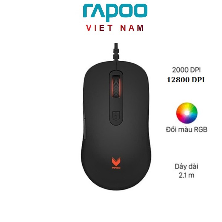 Chuột Gaming Rapoo V16 Pro RGB Đen 2000 DPI / 12800 DPI
