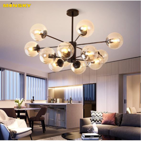 Đèn chùm MONSKY INSOL sang trọng, tinh tế trang trí phòng khách hiện đại - kèm bóng LED chuyên dụng.