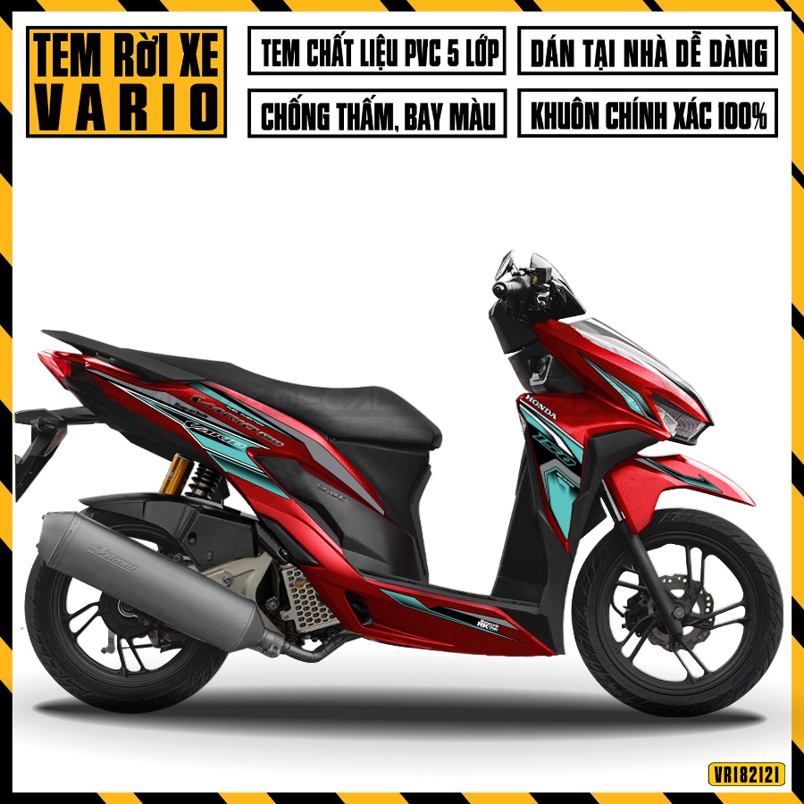 Tem Rời Xe Vario 150 Phong Cách RK | VR182121TK | Decal Chế Chất Liệu PVC Chống Thấm Chống Bay Màu
