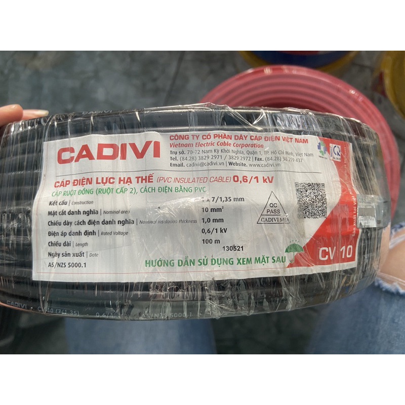 DÂY ĐIỆN CADIVI Cáp đơn 1.0 , 1,5 , 2,0 ,2.5 ,3.5, 4.0