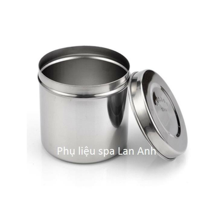 Hũ inox đựng bông dùng đựng bông, dụng cụ phun xăm, dụng cụ y tế