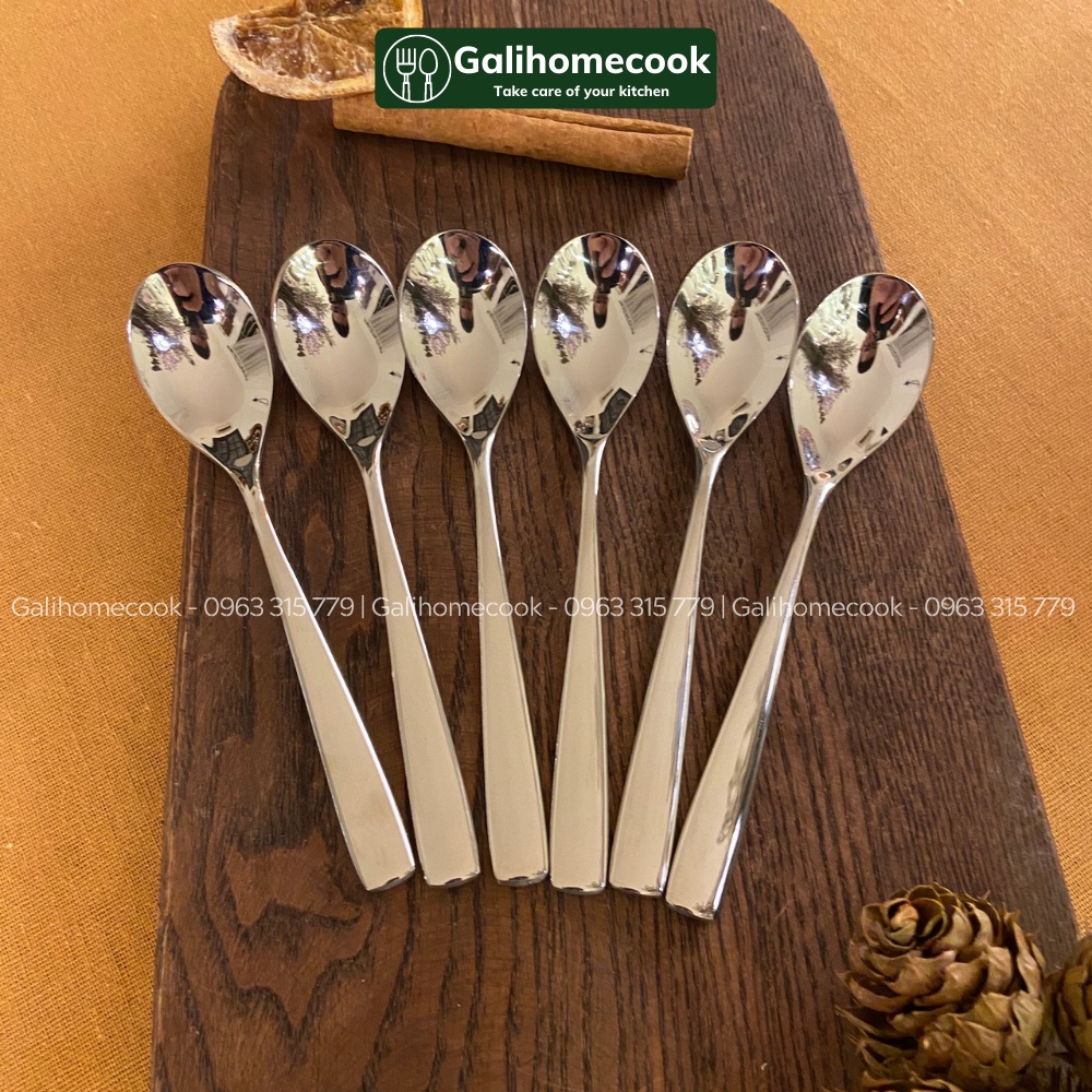 Thìa cà phê (cafe) cán ngắn inox 304 SOLA phong cách Châu Âu cao cấp | GaliHomecook Teaspoon BH9