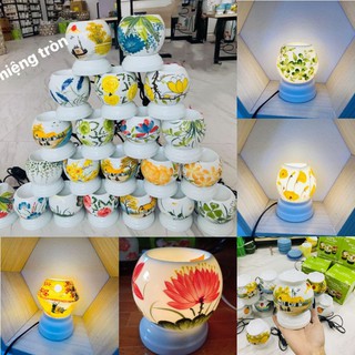 [GIÁ GỐC TẬN XƯỞNG] ĐÈN XÔNG TINH DẦU SỨ BÁT TRÀNG ĐẦY ĐỦ PHỤ KIỆN CỠ NHỎ. ĐÈN XÔNG TINH DẦU THƠM CẮM ĐIỆN SỨ THẤU QUANG