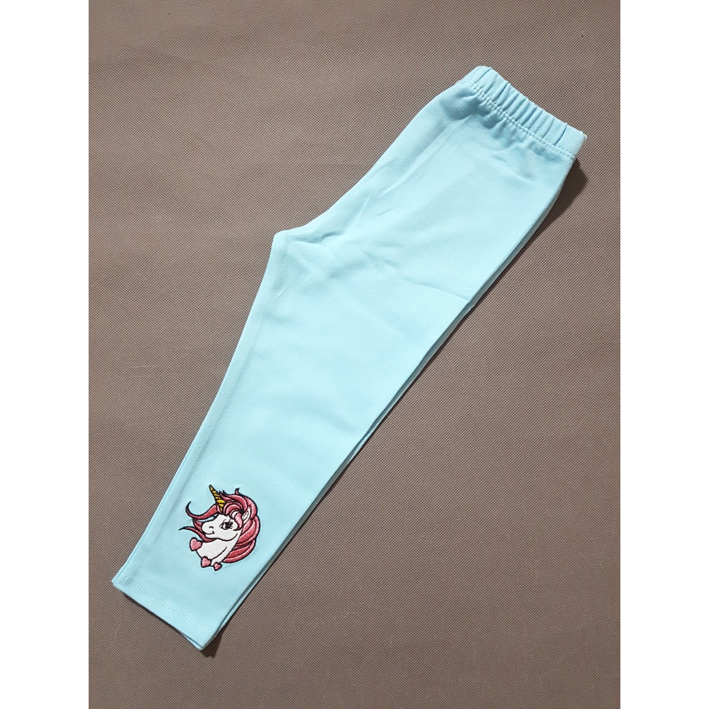 Quần legging dài bé gái dày ấm thêu pony unicorn bé gái