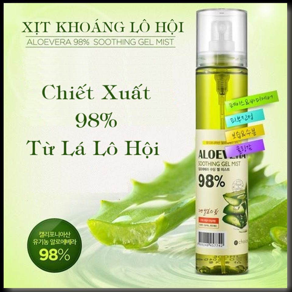 Xịt khoáng lô hội ALOE VERA 98% SOOTHING MIST WHITE ORGANIA GOOD NATURE