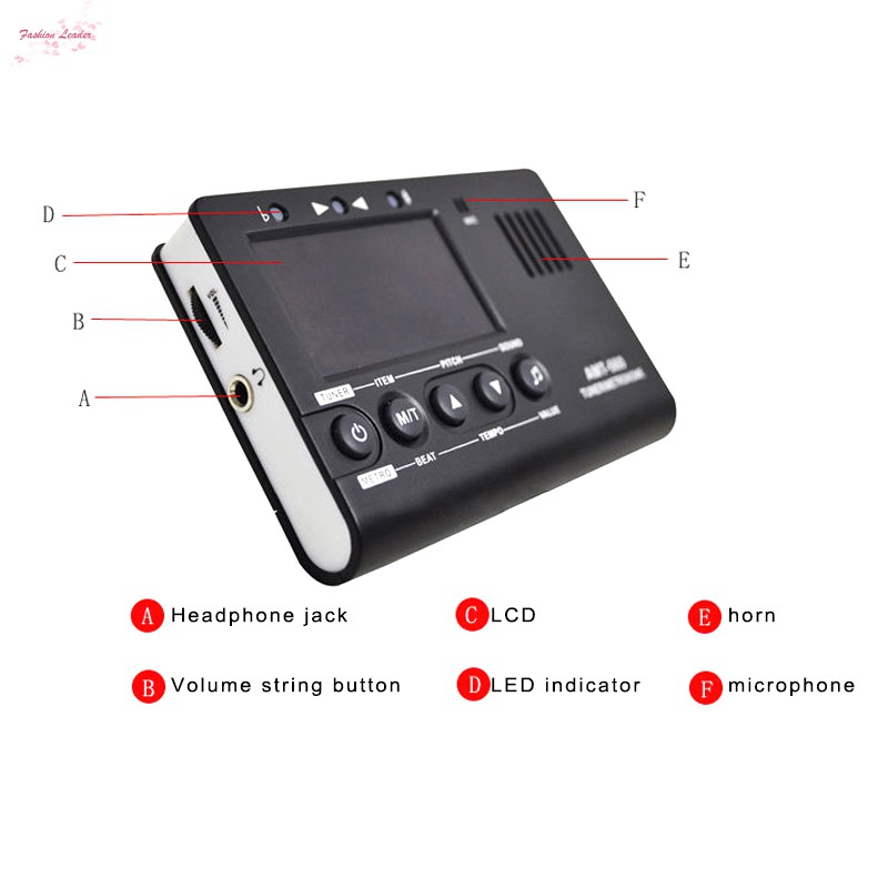 Tuner Electric Metronome Multifunction Microphone 3 In 1 For Guitar Violin Ukulele