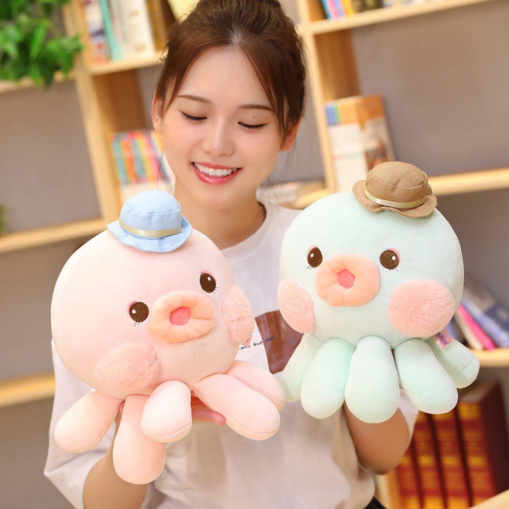 DARNELL Thú Nhồi Bông Hình Bạch Tuộc Miệng To Mềm Mại Trang Trí Phòng Ngủ / Ghế Sofa