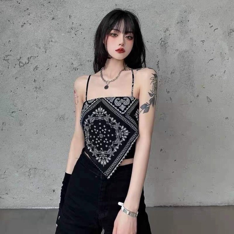 Áo Yếm Nữ Thổ Cẩm Hai Màu Siêu Xinh  🔥  Croptop 2 Dây Họa Tiết So Hot   🔥 | BigBuy360 - bigbuy360.vn