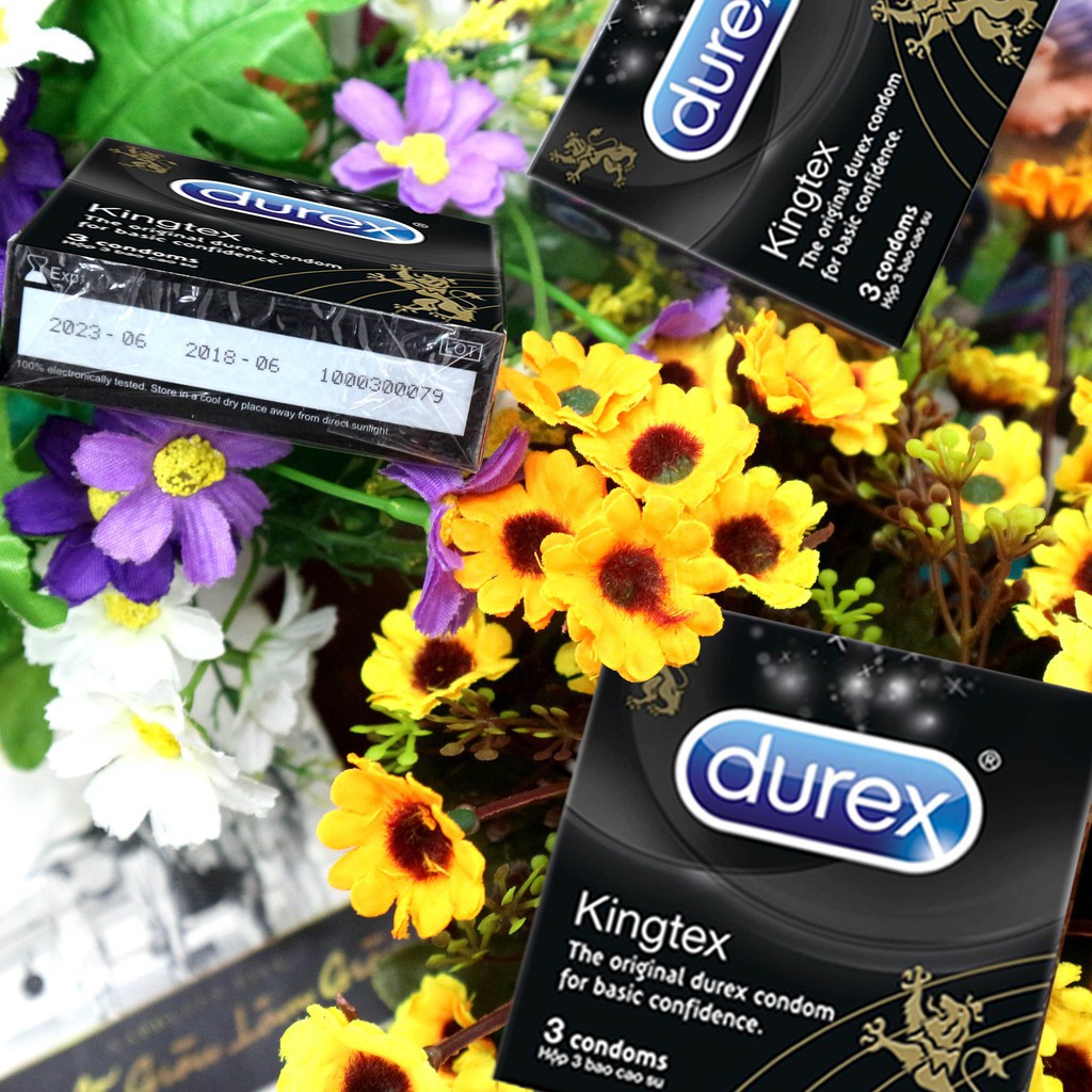 ComBo 3 Hộp Bao Cao Su Durex Kingtex|| Ôm Sát, Siêu Mỏng, Trơn, Không Mùi - Hàng nhập khẩu