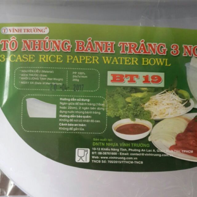 To nhúng bánh tráng 3 ngăn  BT19 vĩnh  trường