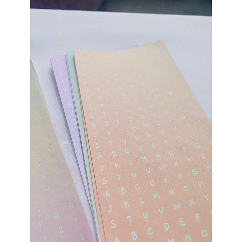 Heart Alphabet Sticker - Sticker alphabet trái tim, chữ trắng - phong cách Hàn Quốc - Thiết kế bởi MAZE