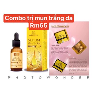 COMBO SERUM MỤN COLLAGEN X3 + KEM FACE COLLAGEN X3 MỸ PHẨM ĐÔNG ANH (Chính hãng 100%)
