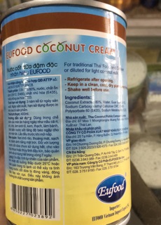 Nước Cốt Dừa Eufood Thái Lan Lọ 400ml
