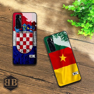 Ốp lưng kính cường lực VIVO V20 SE hình lá cờ các nước