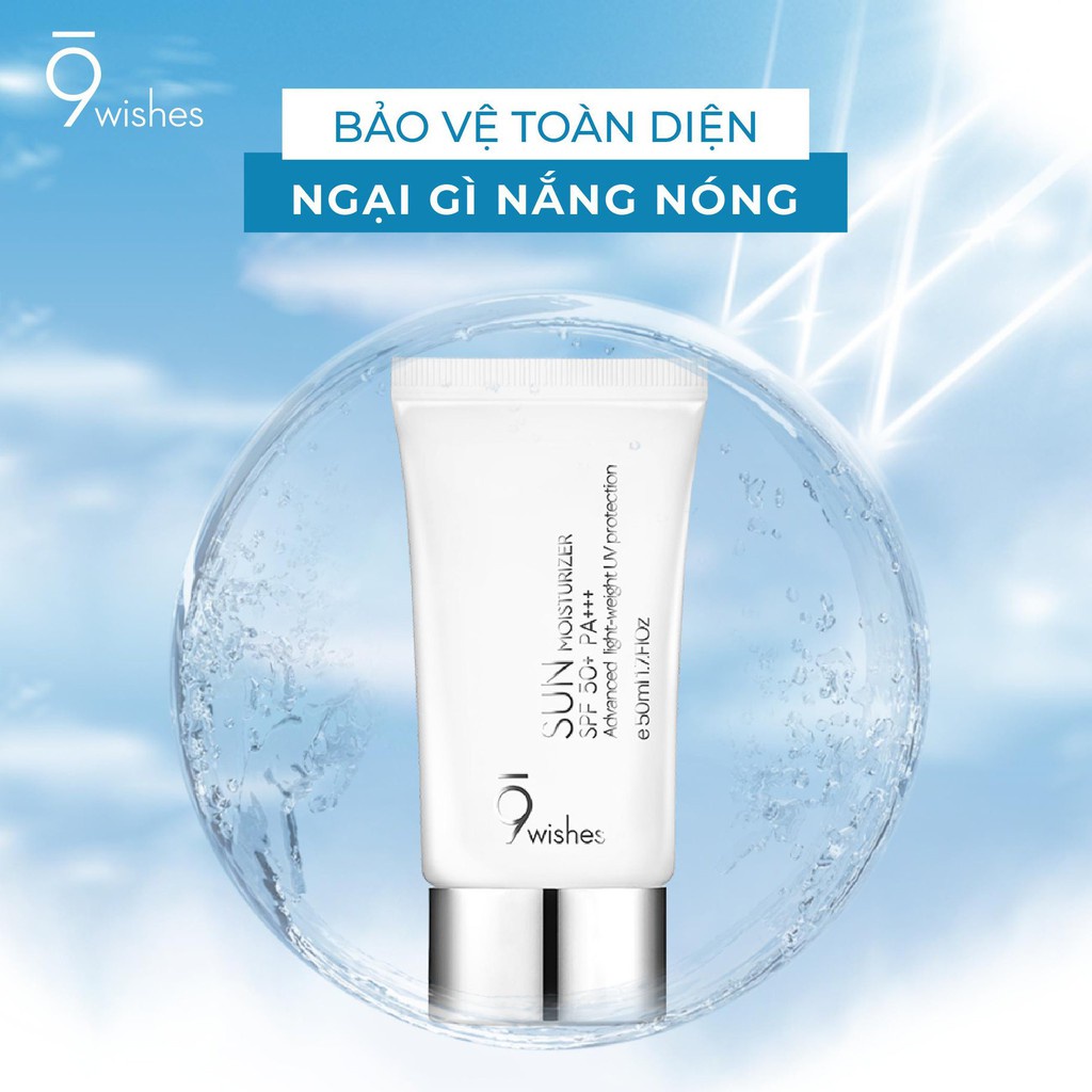 Kem Chống Nắng Dưỡng Trắng 9Wishes Sun Moisturizer SPF 50+ PA+++ 50ml