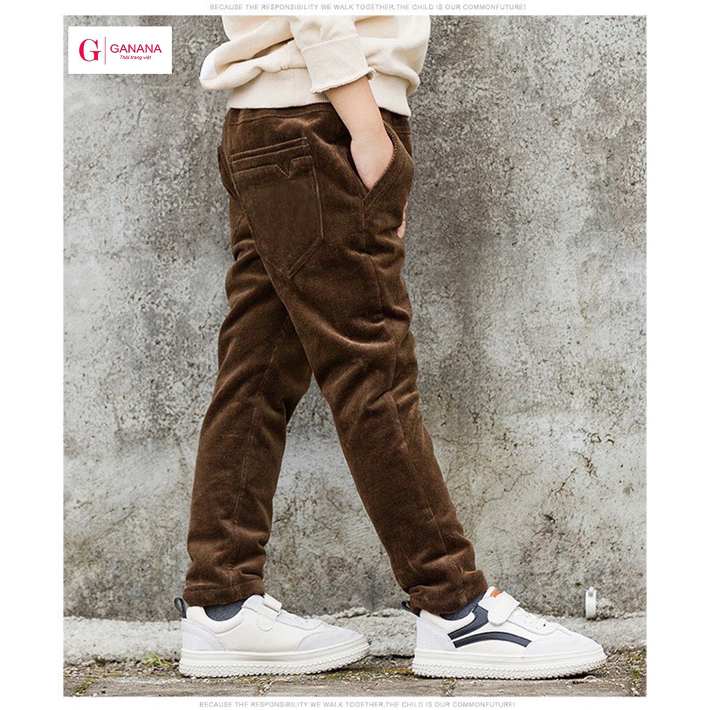 Quần Nhung tăm cho bé max 56kg - Chất nhung tăm mềm mịn