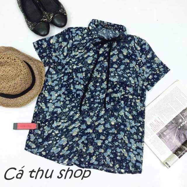 Áo sơmi voan hoa nhí ( thanh lý )