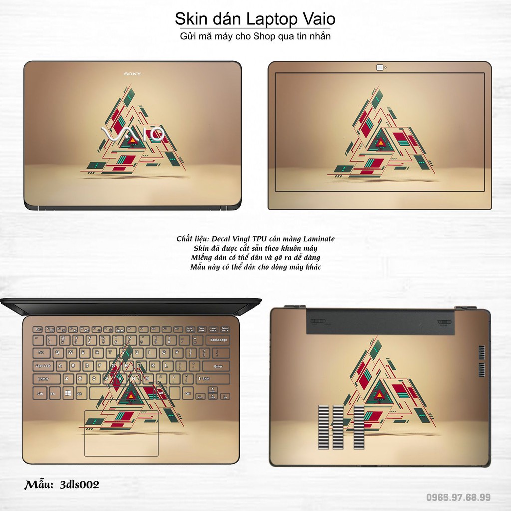 Skin dán Laptop Sony Vaio in hình 3D