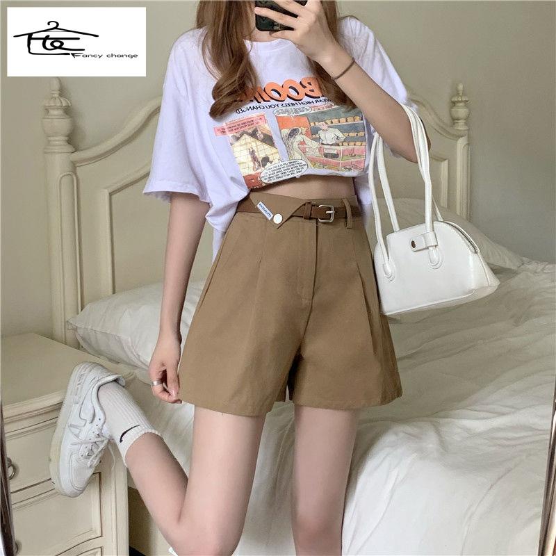 Quần Short Ống Rộng Lưng Cao Phong Cách Hàn Quốc Thời Trang Mùa Hè Hàng Mới Dành Cho Nữ 2022