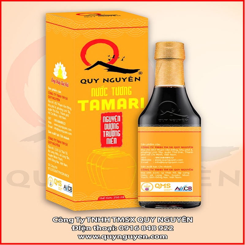 Nước tương Tamari Quy Nguyên Thầy Tuệ Hải Chùa Long Hương chai 250ml - NMOL