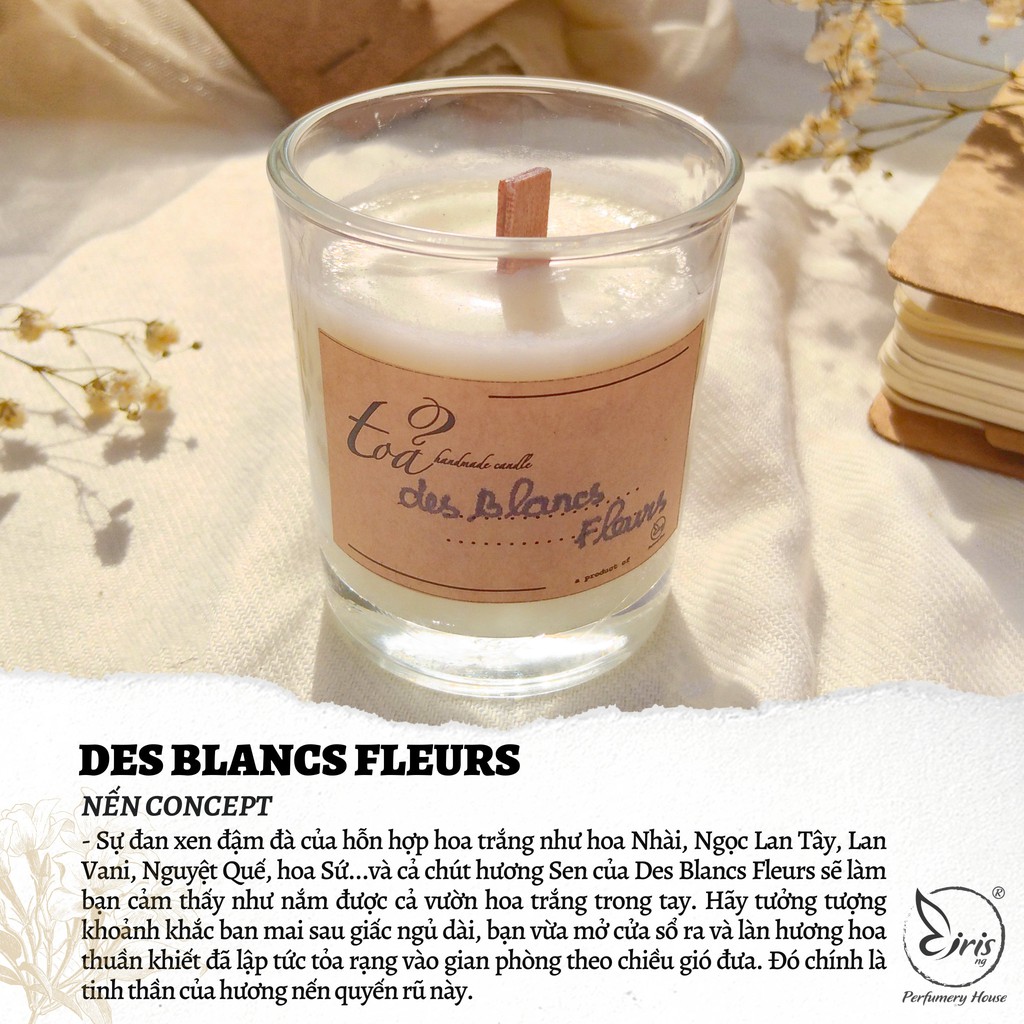 Nến Concept Des Blancs Fleurs | Tỏa Handmade Candle