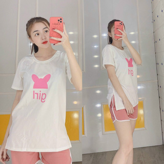 - set bộ thun form rộng dáng thể thao - bộ thun mặc nhà siêu cute - đồ bộ thun mặc nhà thể thao chất lượng