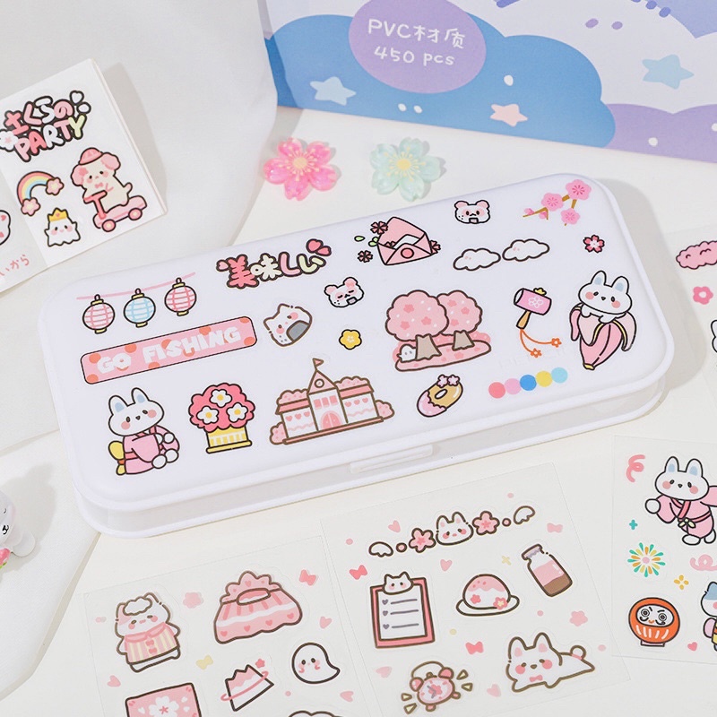 Set 10 Tấm Sticker Mèo Dễ Thương Ngẫu Nhiên