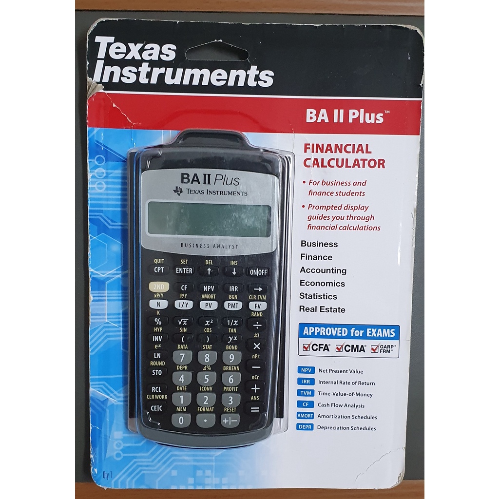MÁY TÍNH TÀI CHÍNH/ TÀI CHÁNH TEXAS INSTRUMENTS BA II PLUS THI CFA, CMA, FRM (MẪU MỚI NHẤT - MỚI 100