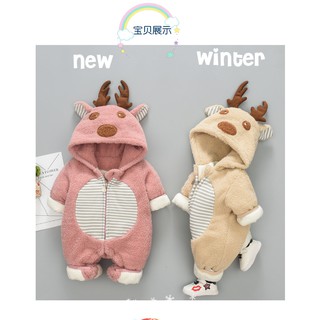 Body Bông Tuần Lộc Cực Ấm Áp và Mềm Mại Đáng Yêu Cho Bé , Body ủ Bông Cho Bé Đón Noel