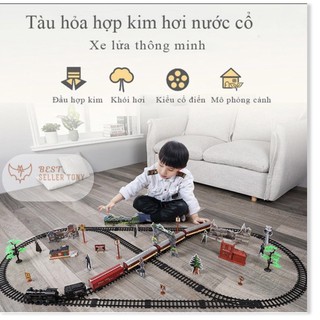 Đồ chơi tàu hoả nhả khói đường ray đa năng