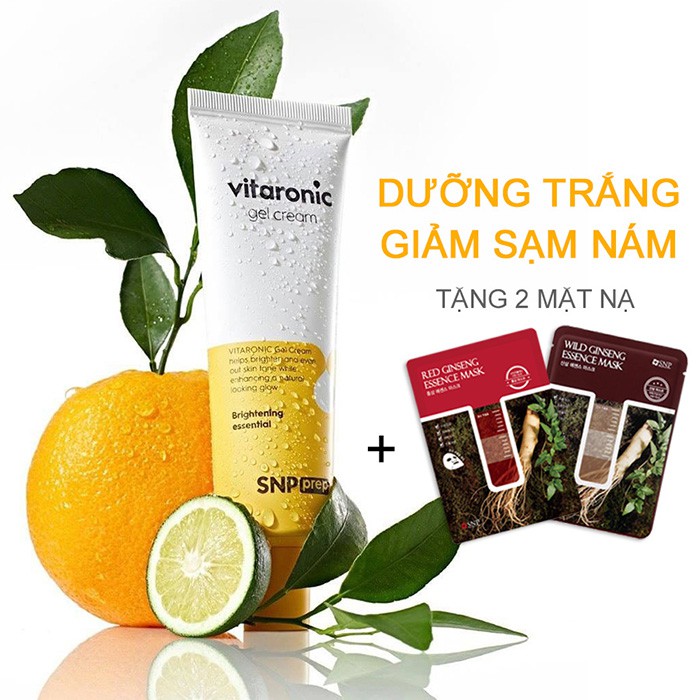 Kem Dưỡng Trắng Ngăn Ngừa Và Giảm Sạm Nám SNP Vitaronic 50g Tặng 2 Mặt Nạ Nhân Sâm Ngẫu Nhiên