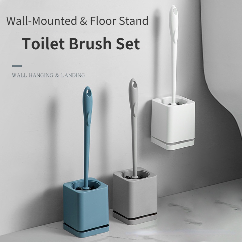 Bộ Bàn Chải Cọ Bồn Cầu Tay Cầm Dài Có Đế Kẹp Nhỏ Sáng Tạo