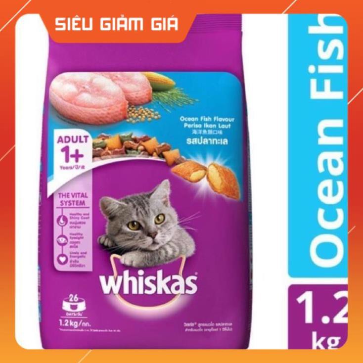 [GIẢM GIÁ] Thức ăn hạt khô Whiskas cho mèo gói lớn 1,2 Kg - petshop số 01