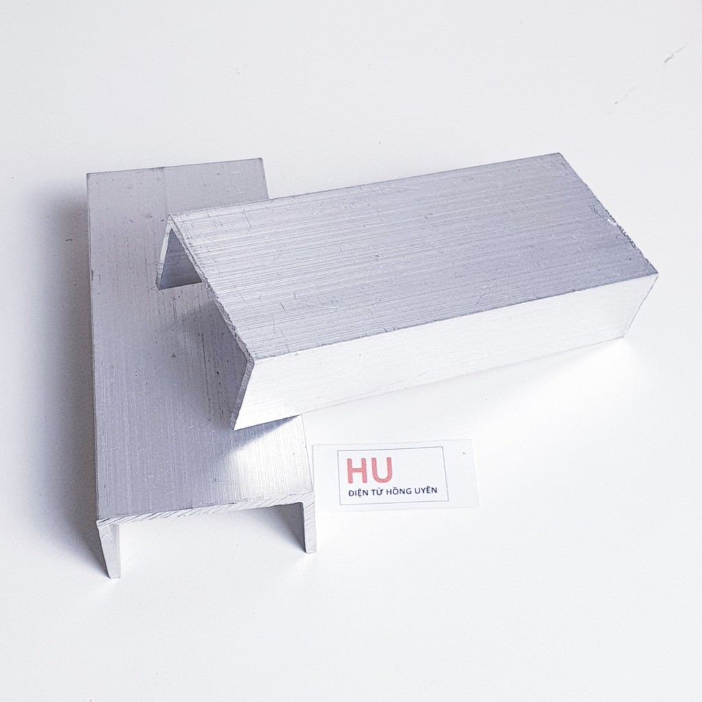 Nhôm U giải nhiệt bắt 14 D718 120MM. Nhôm hộp làm máy 2 vế e chung. Tấm nhôm U dày 2,5 Li giải nhiệt nhanh