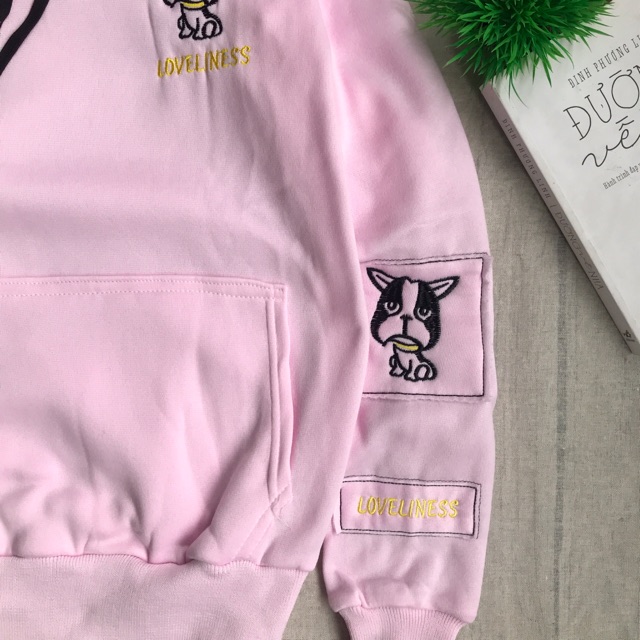 Áo khoác nỉ hoodie thời trang nữ thêu hình cún cute (nhiều màu) | BigBuy360 - bigbuy360.vn