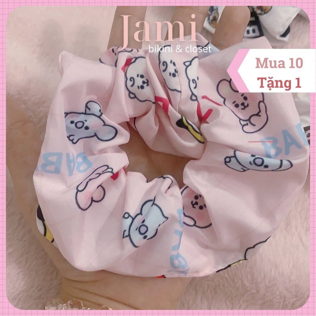 Dây cột tóc, chun cột tóc, Scruchies BTS Black Pink Kpop 12cm Sĩ giá rẻ 1k freeship