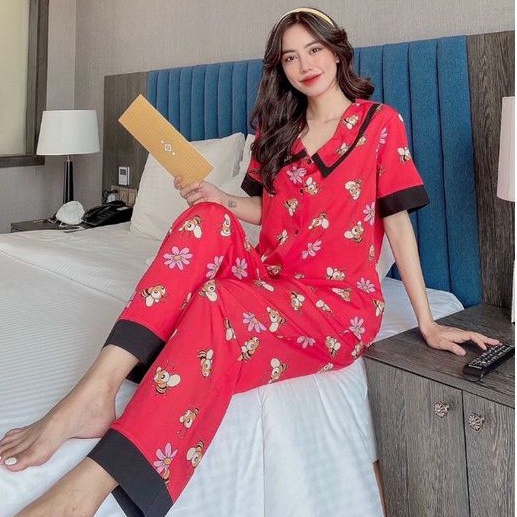 Bộ Pijama Lụa Cộc Tay Chất Mềm Mát Mẫu Mới Hàng Có SizeGiảm 10K Đơn 200K