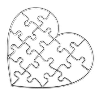 Khuôn cắt giấy bằng kim loại hình mảnh ghép trái tim trang trí tập ảnh