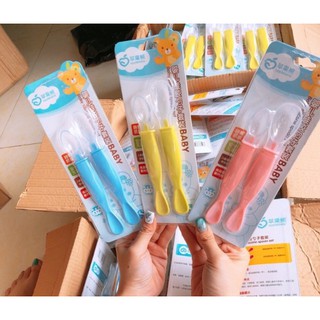 Sét 2 thìa silicon 2 đầu ăn dặm cho bé