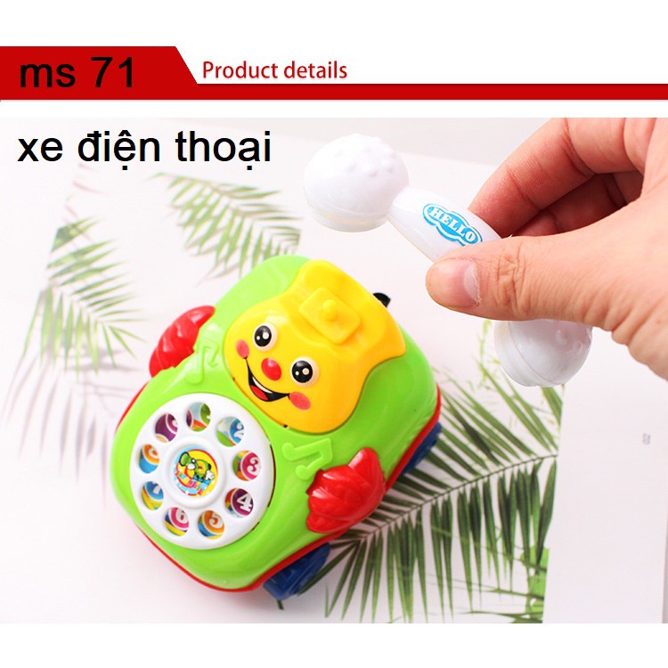 Đồ Chơi Điện Thoại Bàn Bánh Xe Chạy Cót Cho Bé