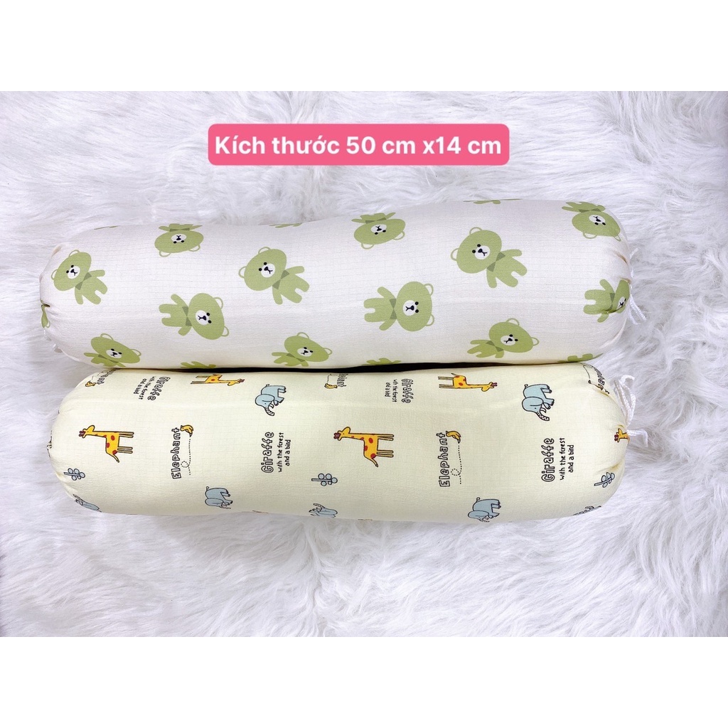 ( Hàng cao cấp ) Gối ôm xô Tròn dài muslin organic cho bé