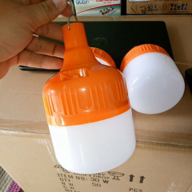 Bóng đèn tích điện ❤️𝑭𝒓𝒆𝒆𝒔𝒉𝒊𝒑❤️Bóng đèn led tích điện 150w có móc treo sạc USB  màu cam